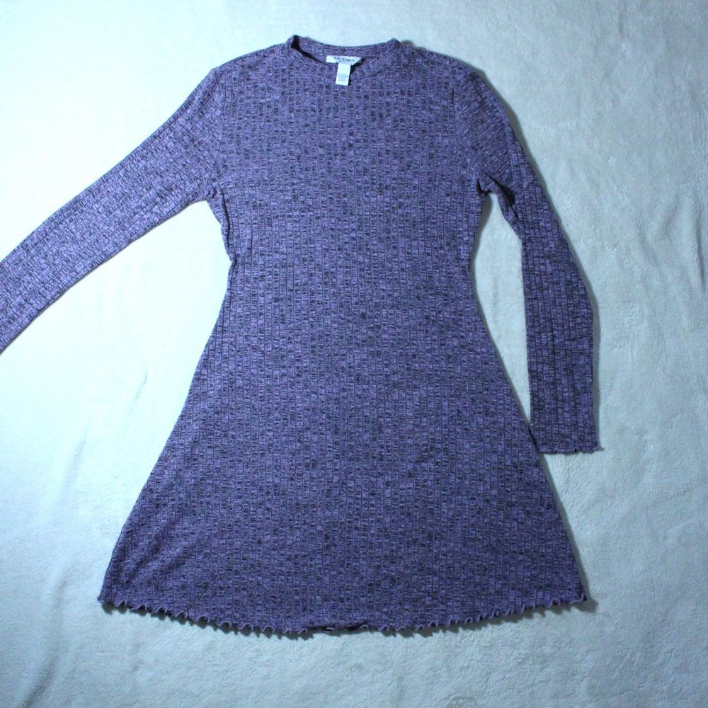 ARIZONA Heather Purple Fitted Long-Sleeve Mini Dress